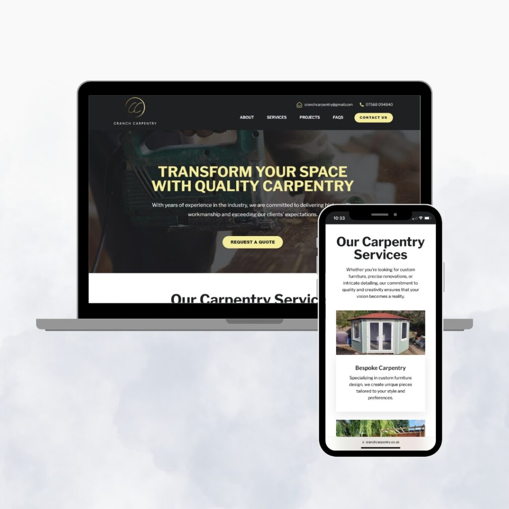 Multi-page website design for Cranch Carpentry (Eastbourne, UK) by MARS Web Design (Eastbourne)