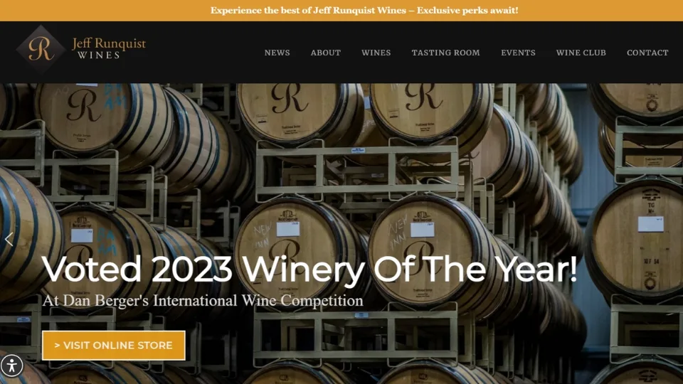 web design and SEO services for Jeff Runquist Wines, California winery