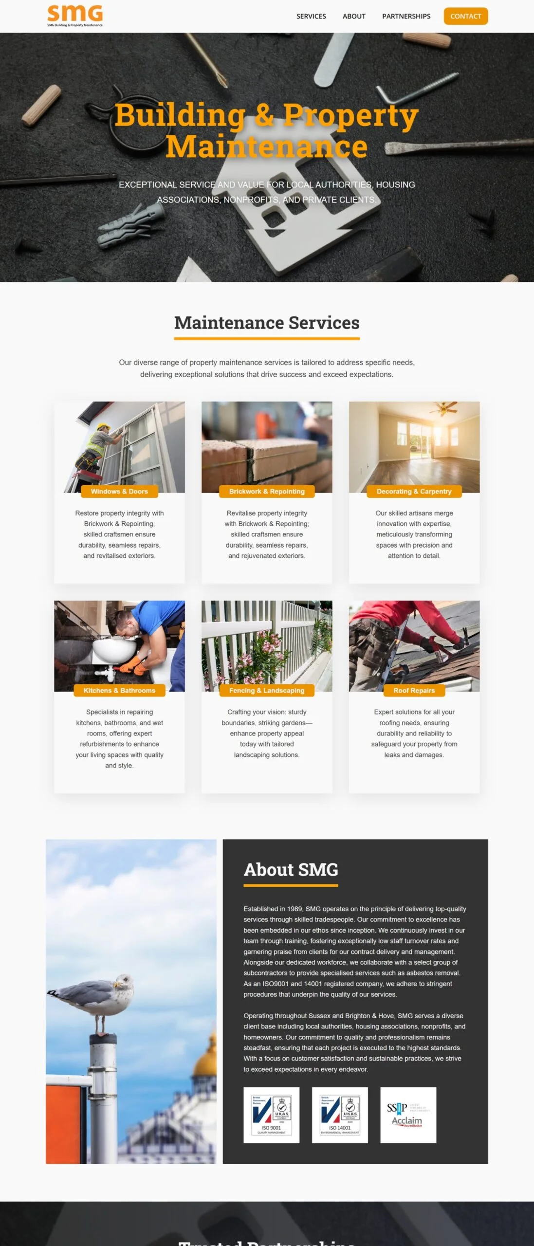 website design for SMG in Eastbourne, UK