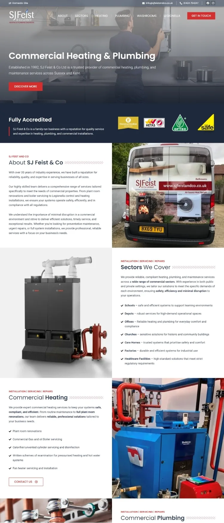 Custom website projects from MARS (Eastbourne Web Design) : SJ Feist & Co.
